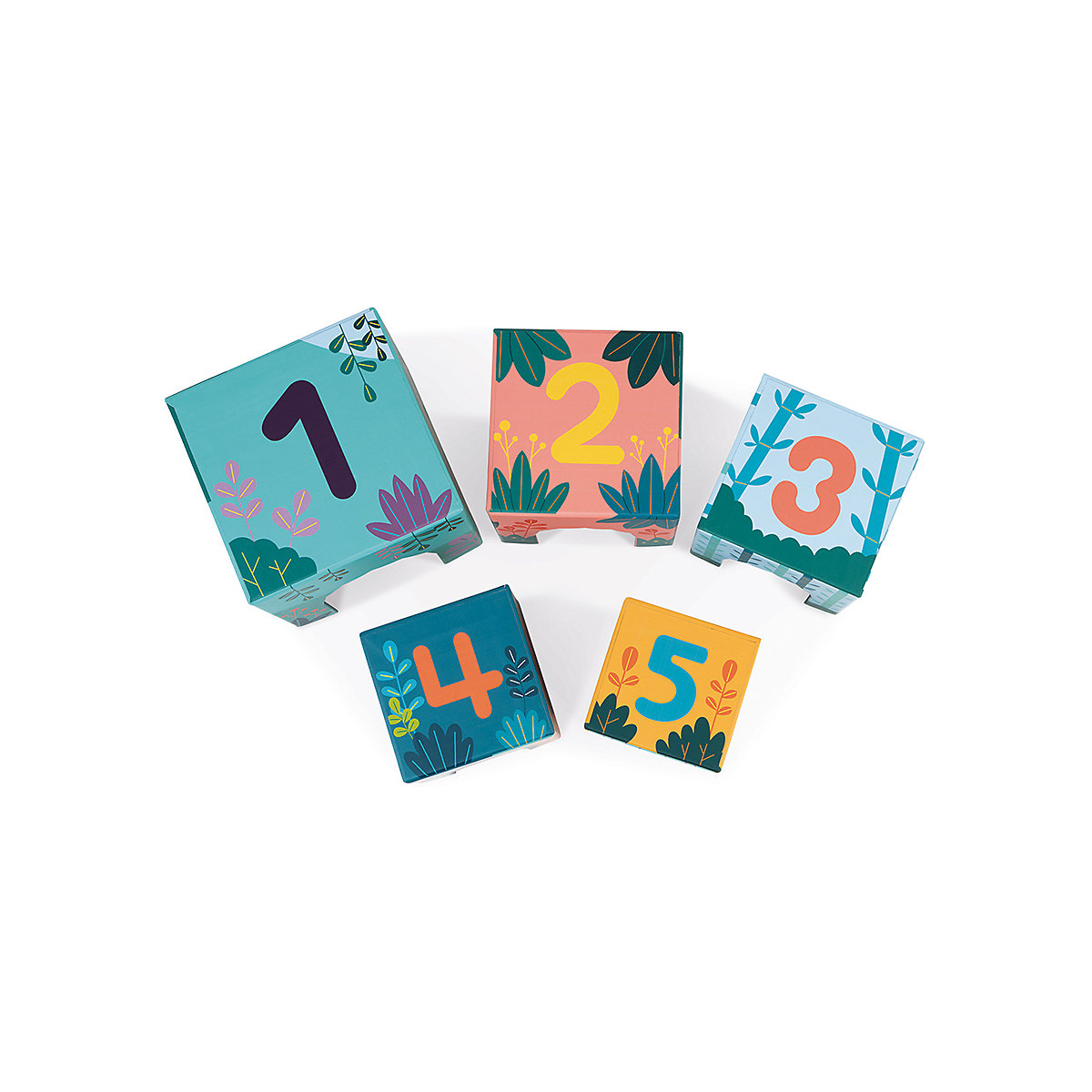 Janod-WWF® Stapelpyramide "Tiere" mit 5 Holzfiguren