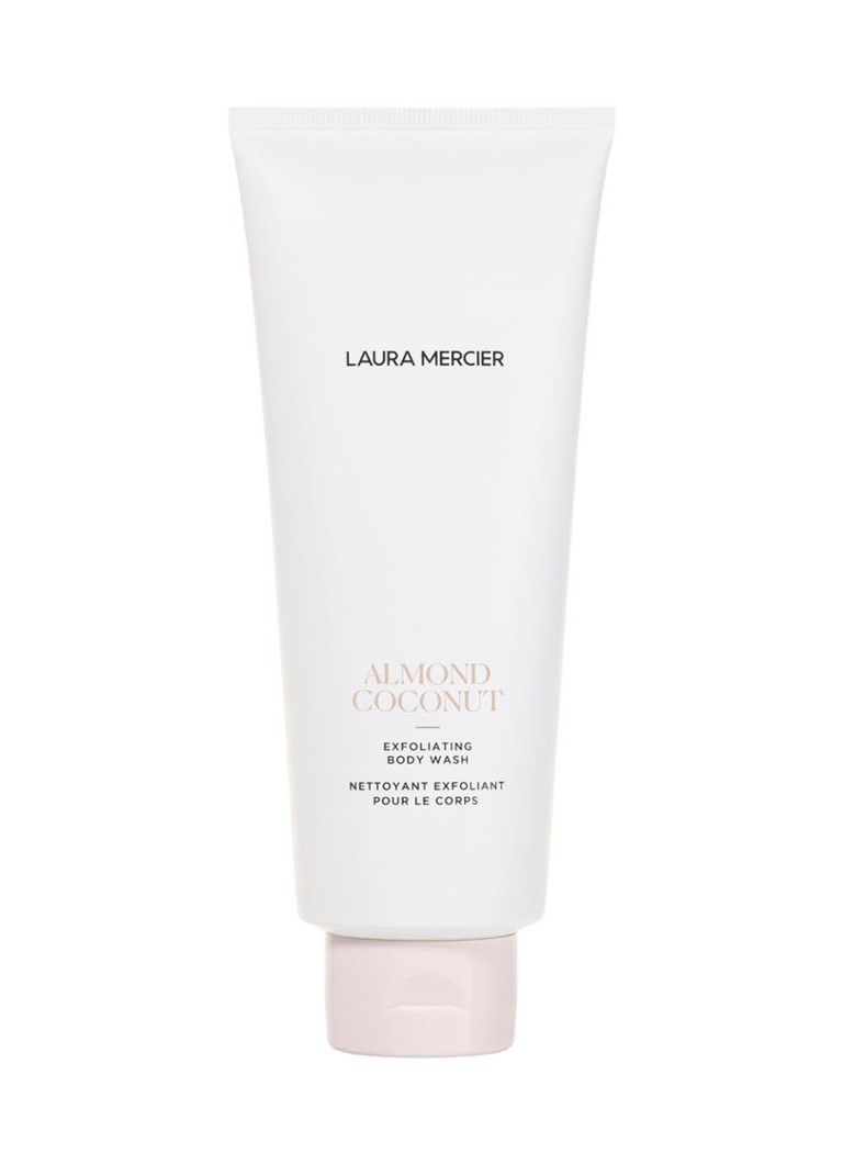 Gel de duș exfoliant și scrub corporal Laura Mercier cu migdale și nucă de cocos