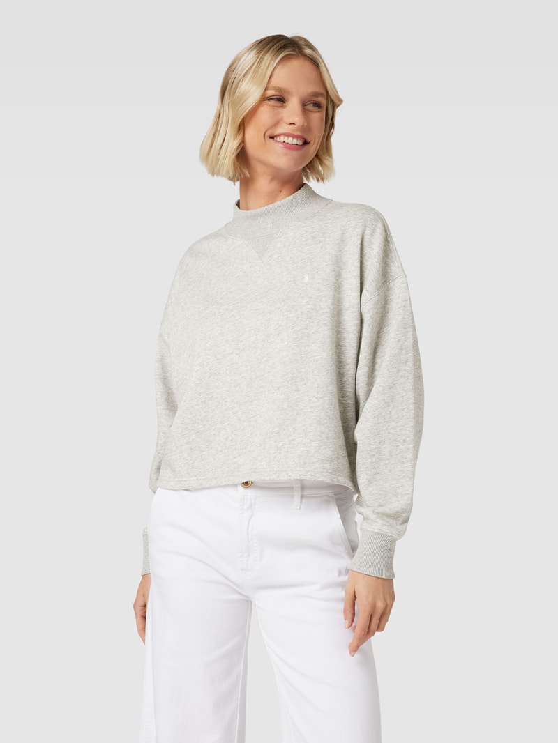 Oversized Sweatshirt mit Stehkragen in stein