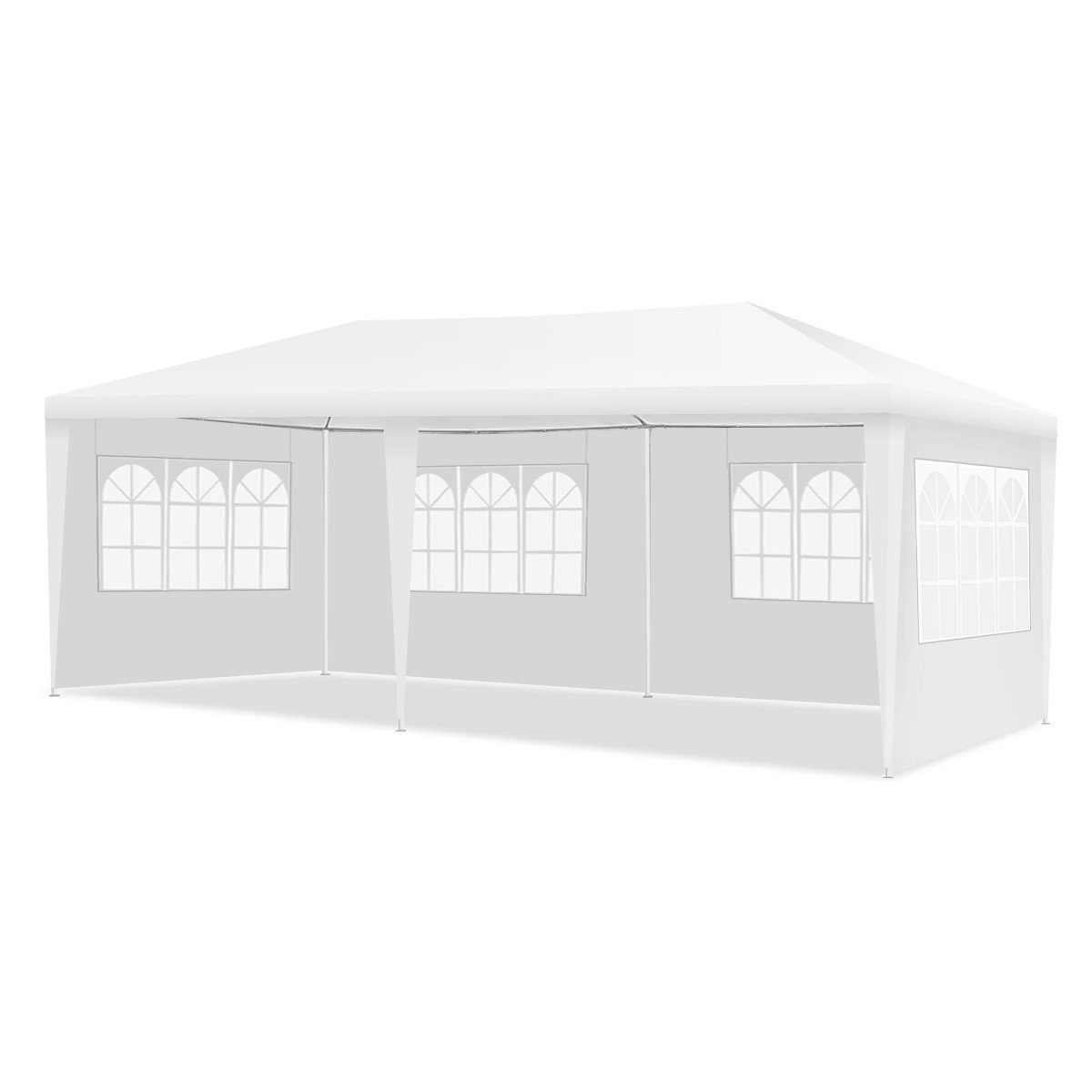 COSTWAY Pavillon Gartenzelt Partyzelt Gartenpavillon, mit 4 Seitenteilen, 3x6m inkl. Tragetasche