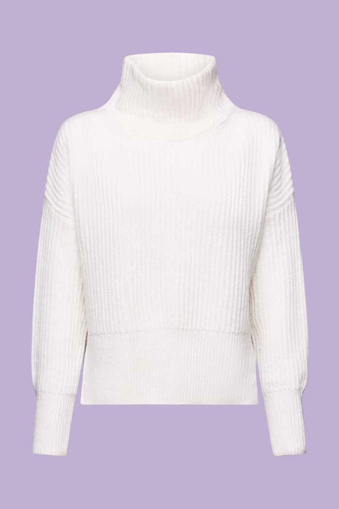 Rippstrickpullover mit Rollkragen