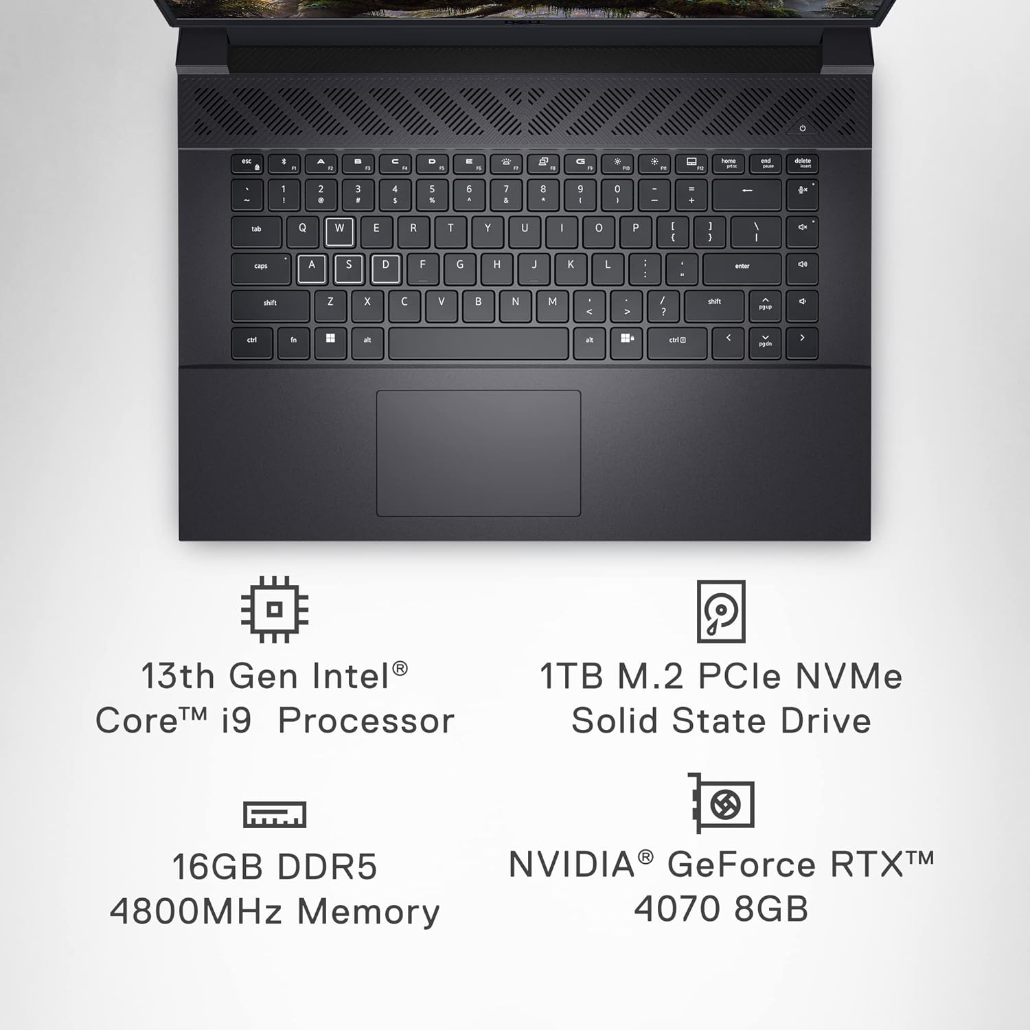 Dell G16 7630 Gaming Laptop - 16-inch (2560 x 1600) QHD+ 165Hz 3ms Display, Intel Core i9-13900HX, 16GB DDR5 RAM, 1TB SSD, NVIDIA GeForce RTX 4070 8GB GDDR6, Windows 11 Home - Metallic Nightshade