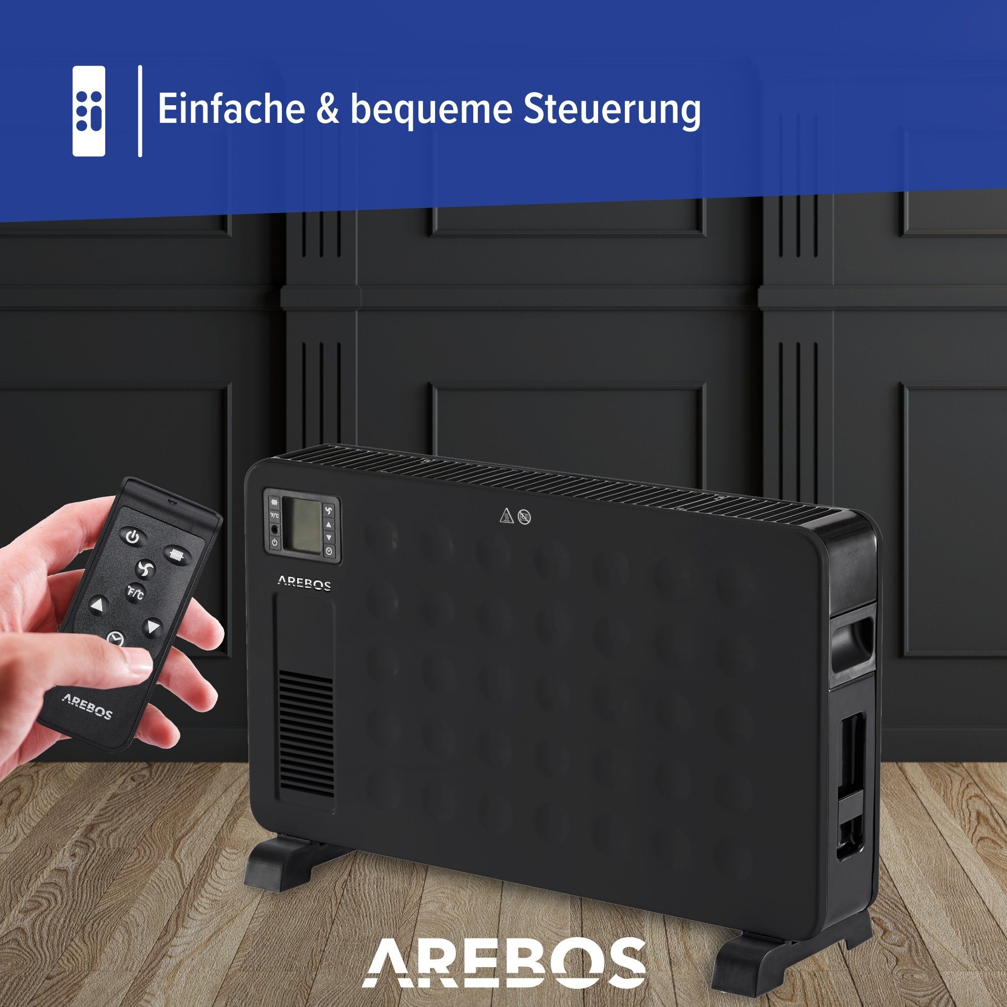 Arebos Konvektor mit 3 Heizstufen, 2300 W, in 2 Farben