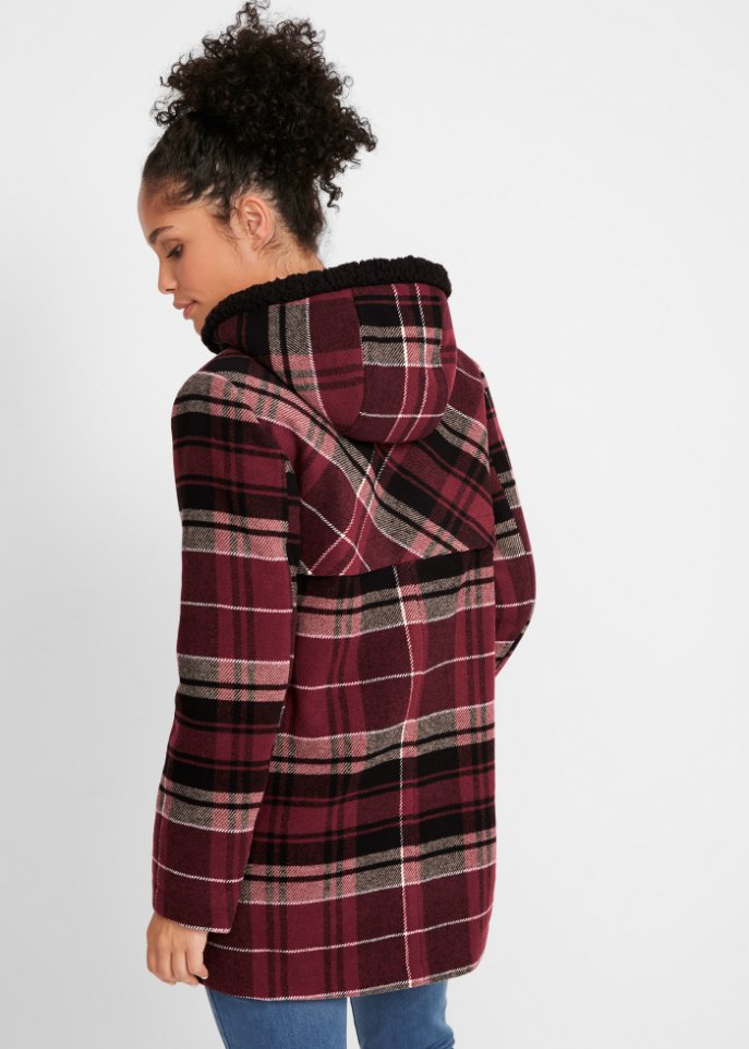 leicht wattierter Dufflecoat mit Kapuze