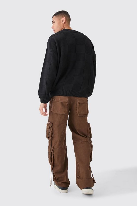 Strukturierter Oversize Pullover mit Logo