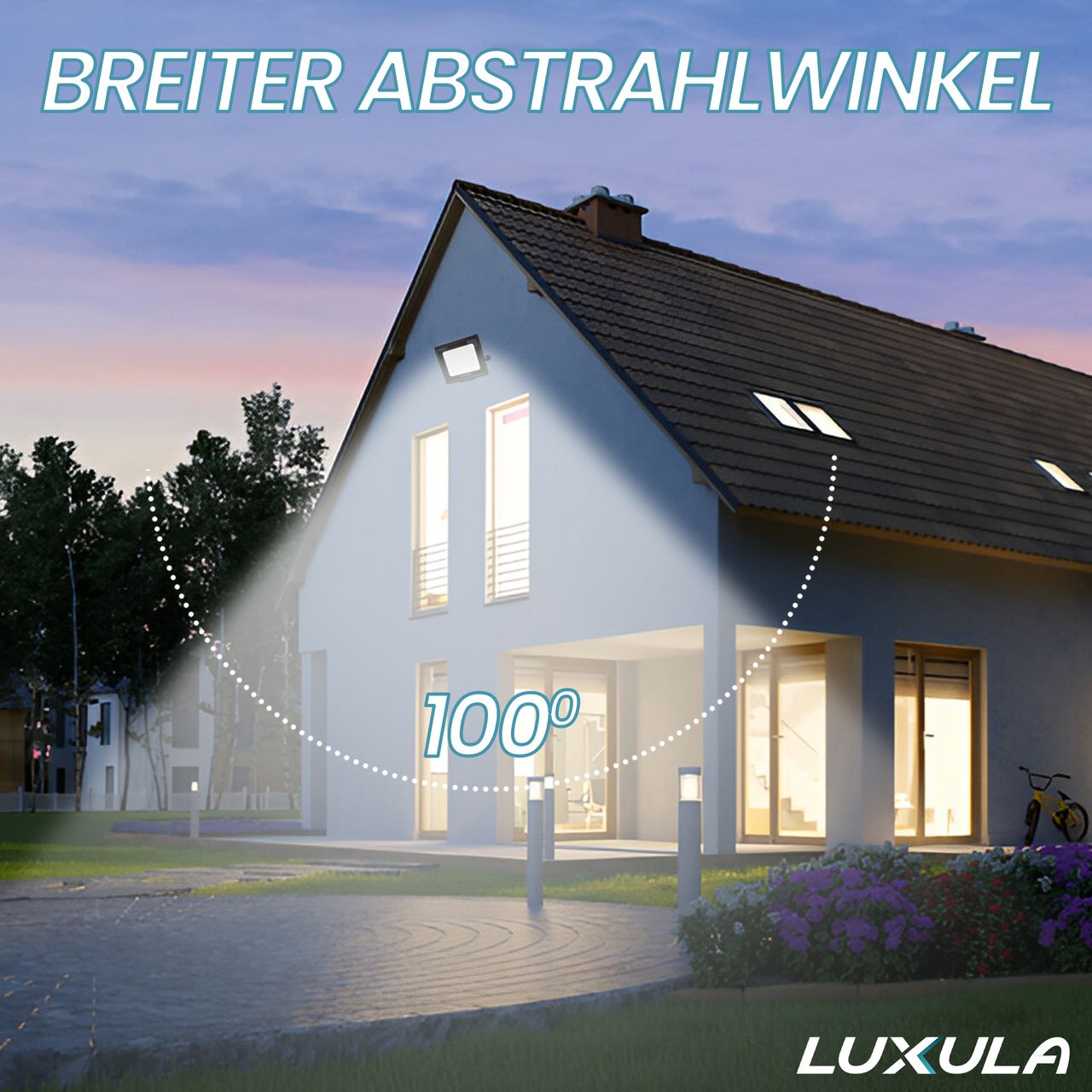 LUXULA LED-Fluter mit Bewegungsmelder, 20 W, 4000 K
