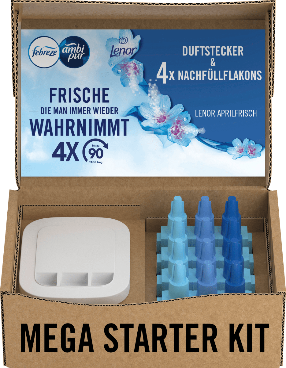 Lufterfrischer Duftstecker Starterset 3Volution inkl.4er Nachfüllpack Aprilfrisch, 80 ml