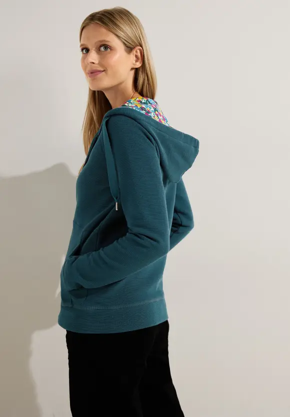 CECIL Sweatjacke mit Print Kapuze