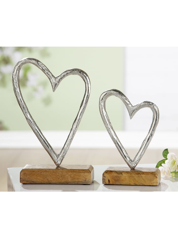 GMD Living Alu Deko Herz in Natur / Silber günstig kaufen 10 cm