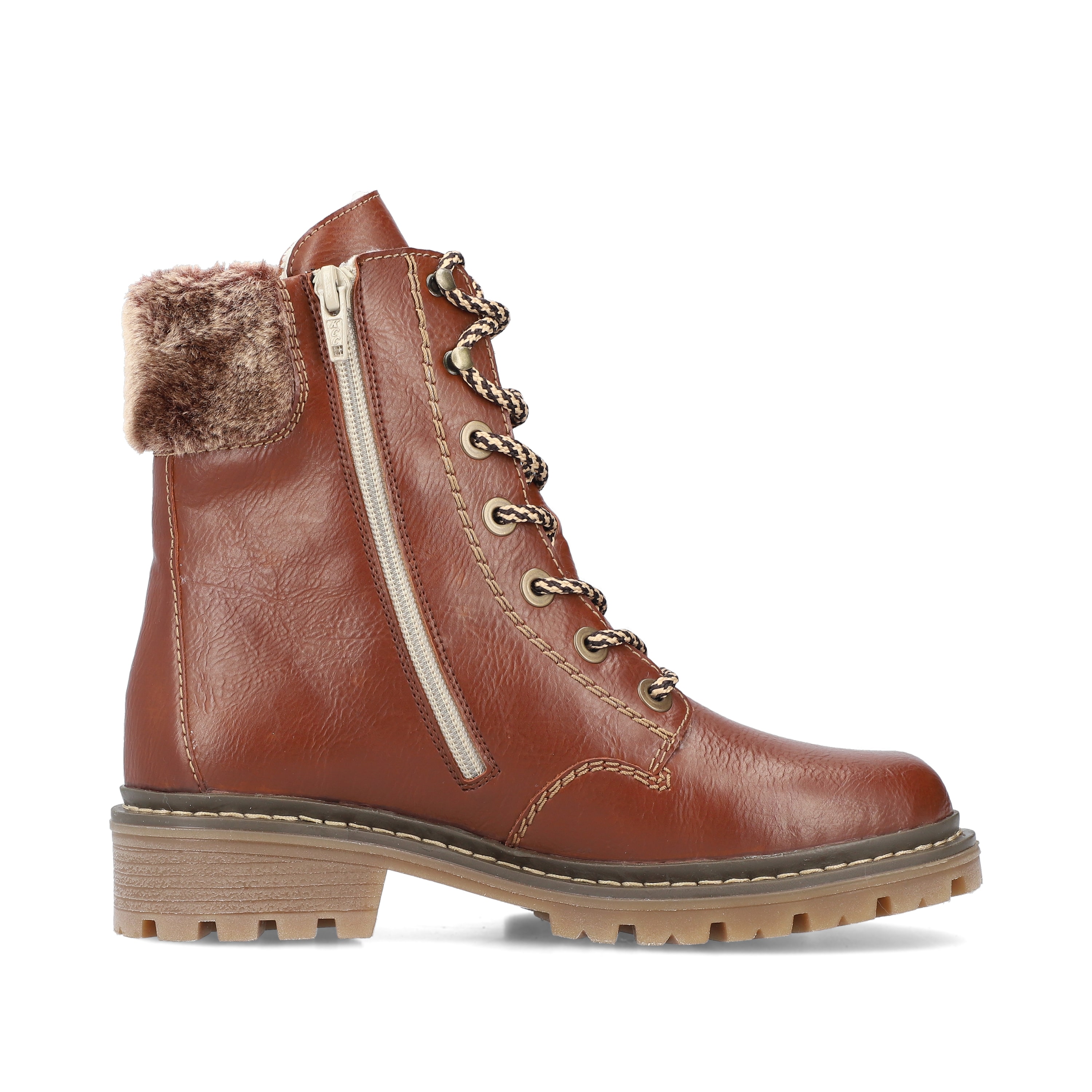 Rieker Damen Schnürstiefel fuchsbraun