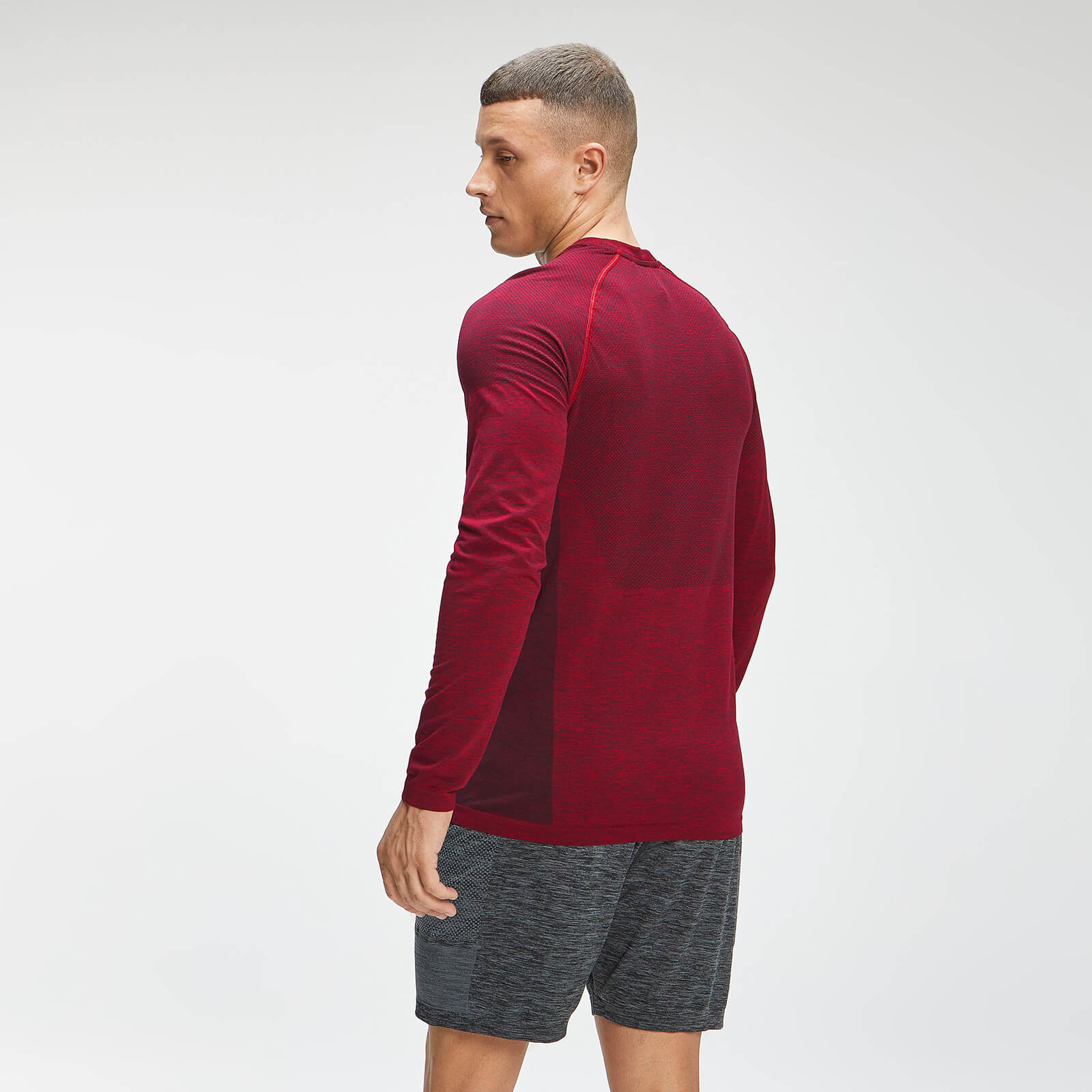 Haut sans coutures à manches longues MP Essentials Seamless pour hommes – Lie-de-vin chiné