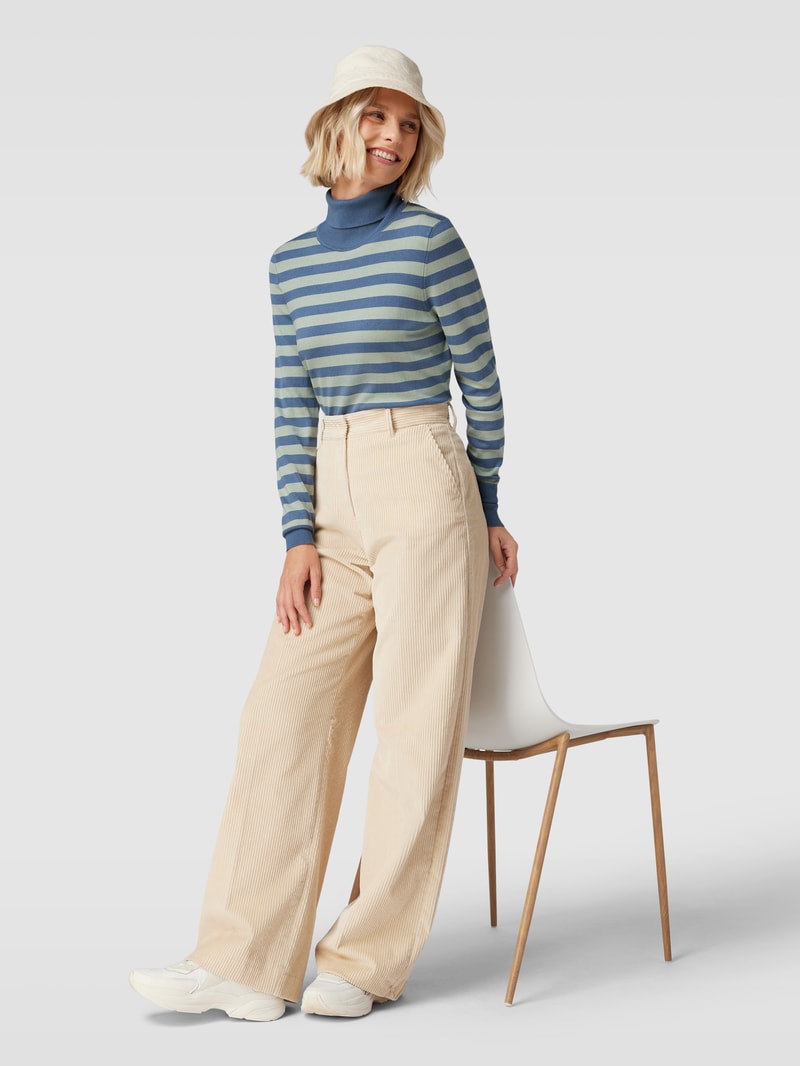 Longsleeve mit Rollkragen in rauchblau