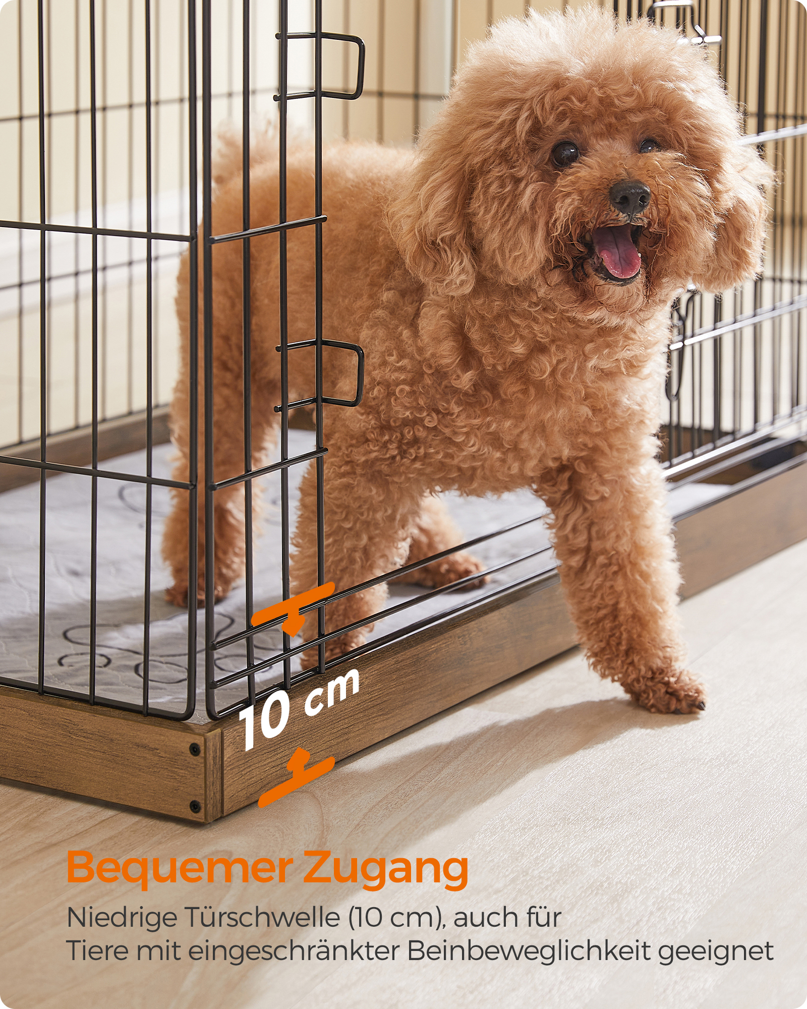 FEANDREA Erziehungshilfen FEANDREA L-XXL Welpenauslauf Stahl-Gitter 92,5 cm, 57,5 cm, 64 cm
