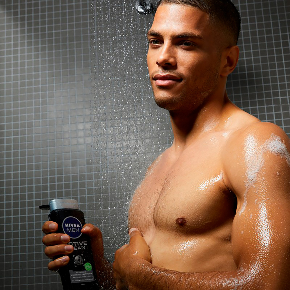 nivea ACTIVE CLEAN - Gel douche 3en1 visage corps&cheveux Shampoing douche homme