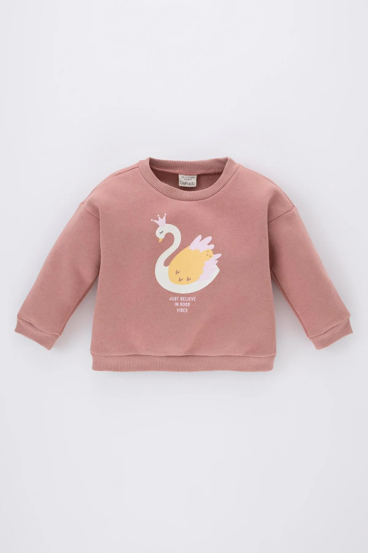 DeFacto  Rundhals-Sweatshirt mit Schwanen-Print für Baby-Mädchen
