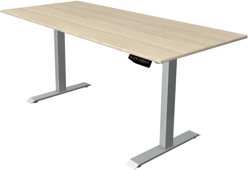 Kerkmann Move 1 Rechteckig Elektronisch Höhenverstellbarer Sitz-Stehschreibtisch Melamin, Stahl Ahorn, Silber 1800 x 800 x 1230 mm