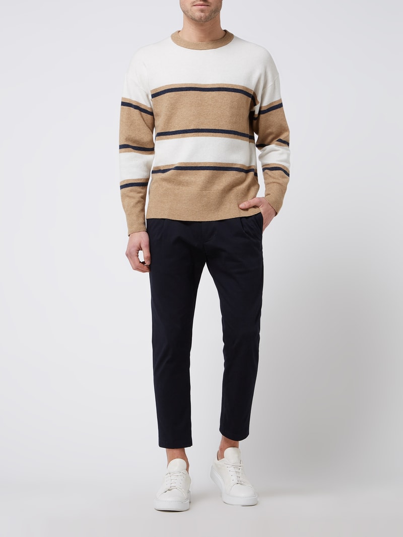 Pullover mit Woll-Anteil Modell 'Stace' in offwhite