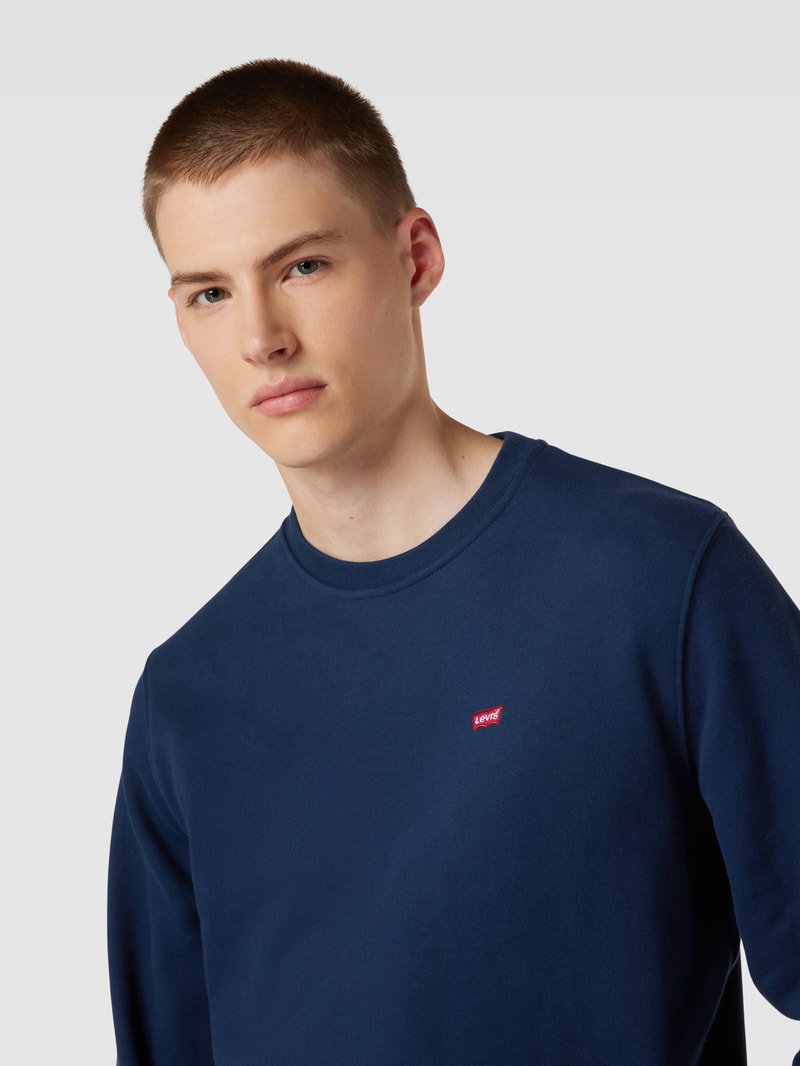 Sweatshirt mit Rundhalsausschnitt in dunkelblau