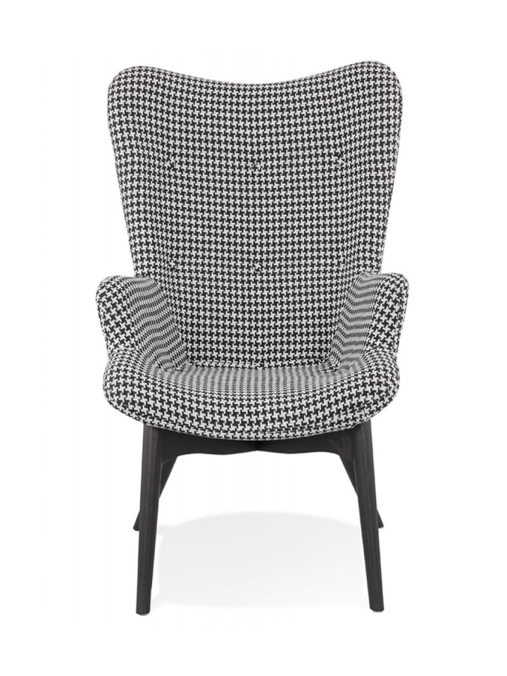 KADIMA DESIGN Lounge Stuhl mit Hahnentrittmuster aus Textil | Vintage Design günstig kaufen onesize