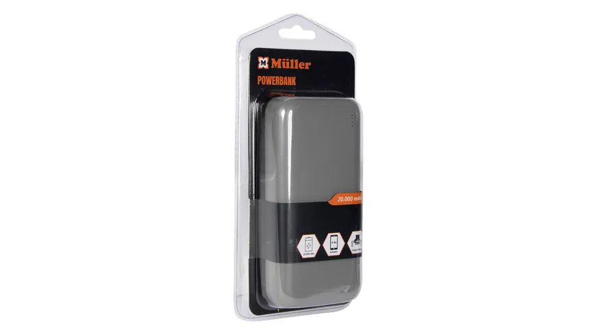 Powerbank, 20.000 MAH Grau