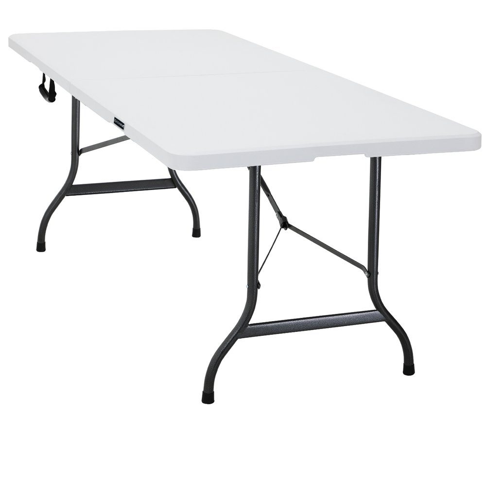 Casaria Klapptisch (1-St), 183x76cm Klappbar Wetterfest Tragbar Garten Camping Balkon Tisch Weiß