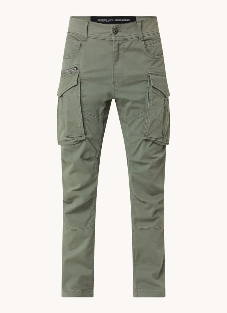 Pantaloni cargo Replay Joe Tapered cu buzunare cu clapă