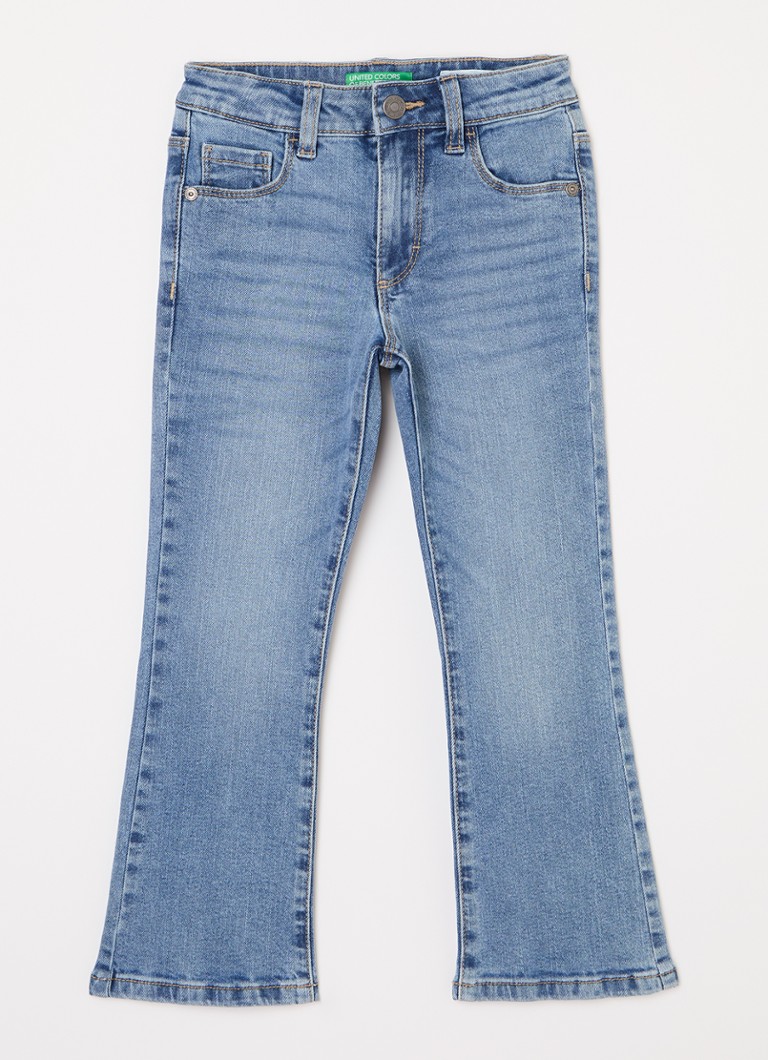 Calça jeans flare de cintura alta Benetton Bonnie com elastano