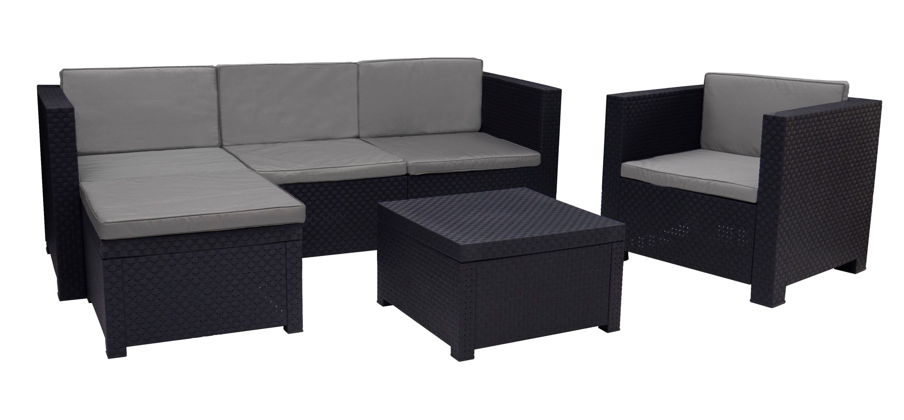 Shaf Gartenlounge-Set Shaf Loungeset Manhattan - Rattanoptik, wetterfest, Garten, Outdoor