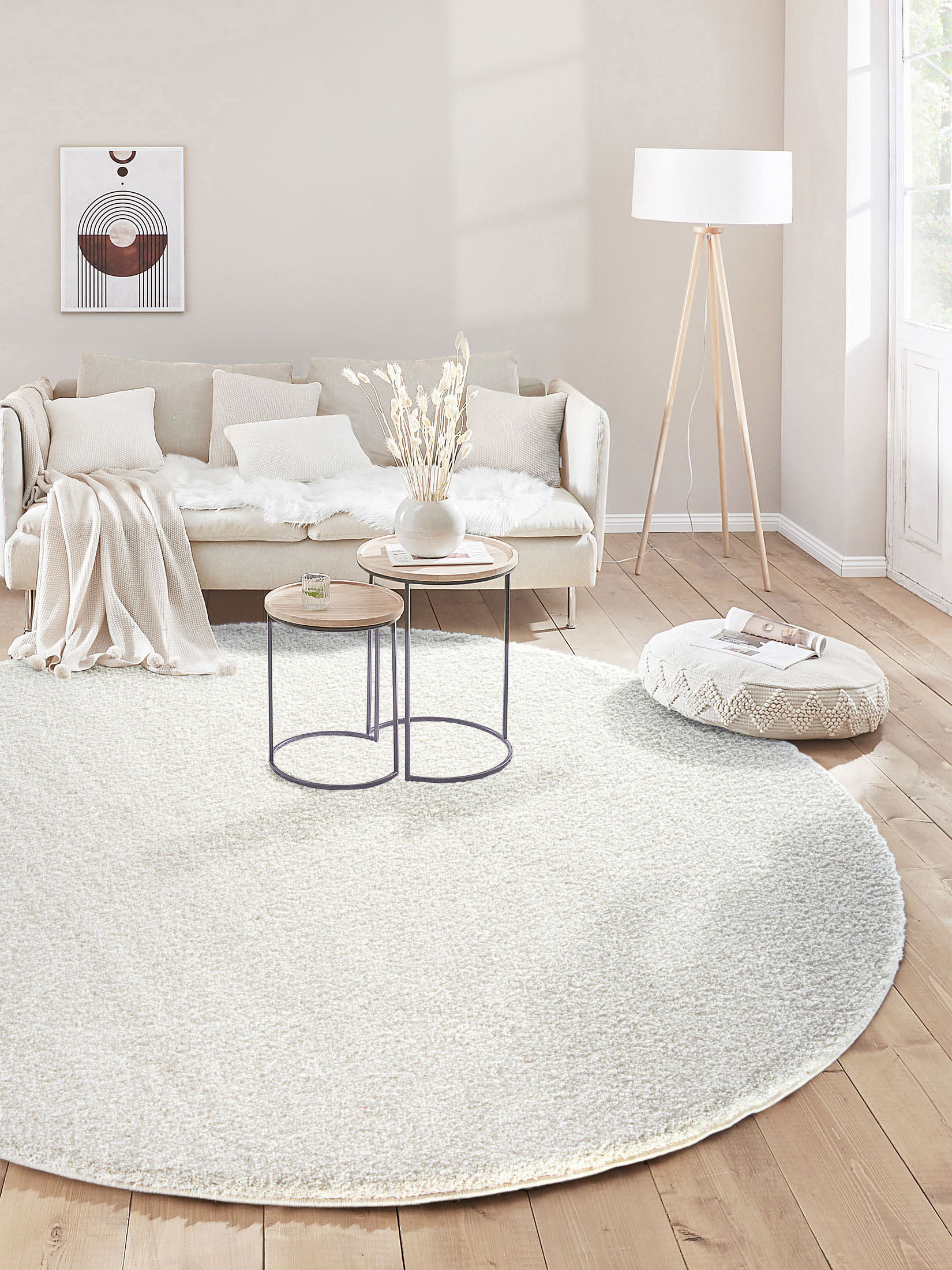 Lounge Hochflor-Teppich, Weiss