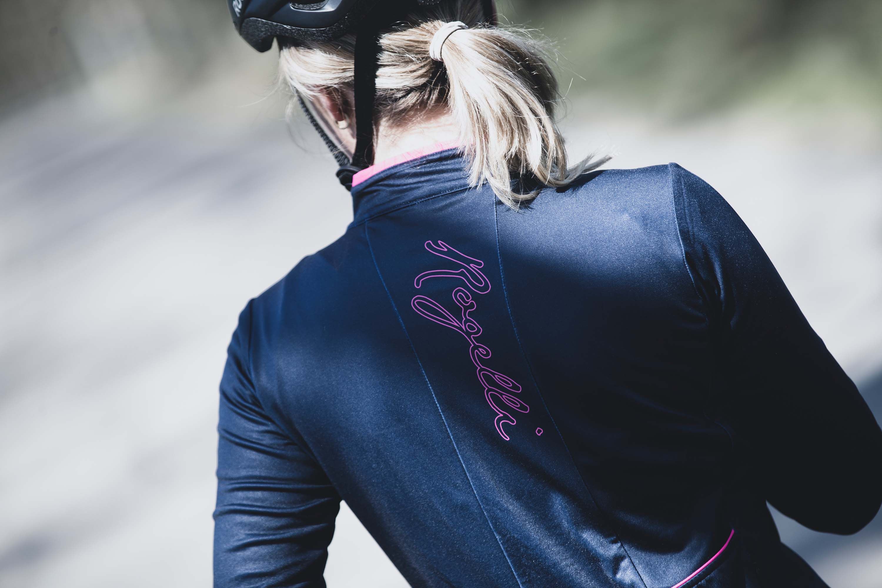 Rogelli Essential Blue Pink Damen Langarm-Radtrikot