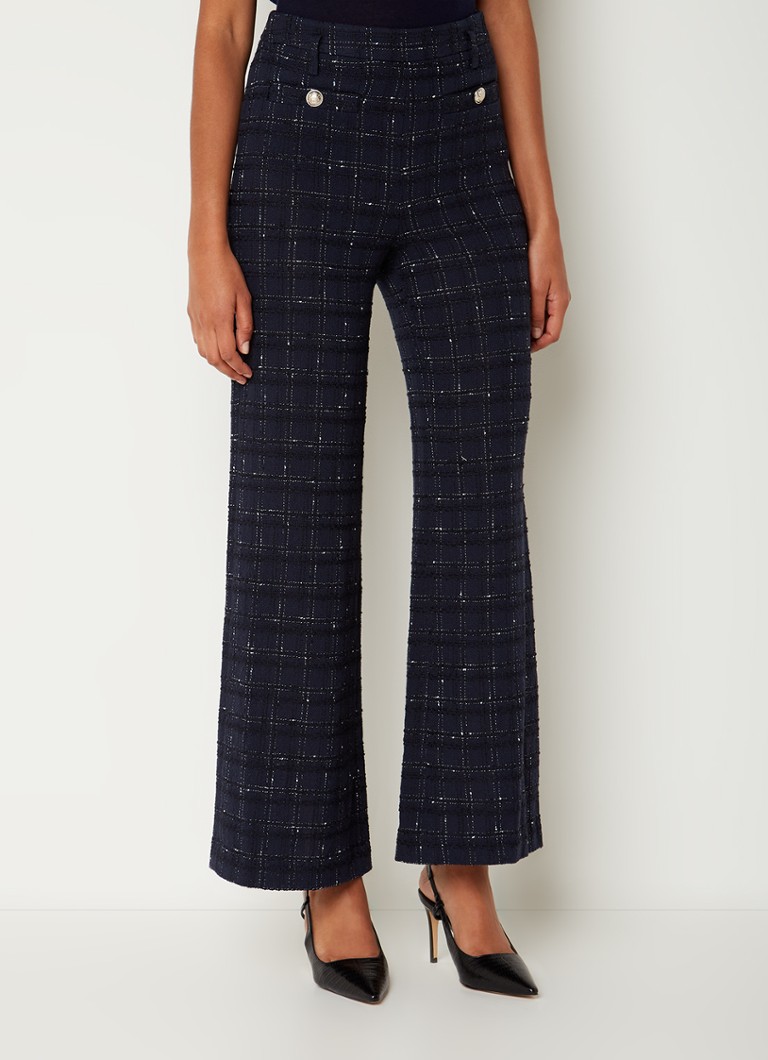 Calça cropped de cintura alta e corte reto Gerard Darel Cheraze com efeito tweed.