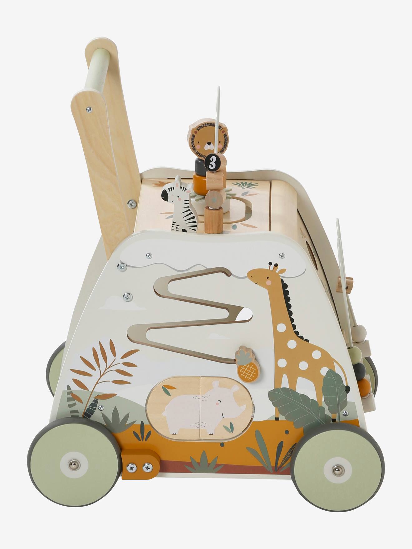 Vertbaudet Activity-Lauflernwagen TANSANIA aus Holz FSC - grün
