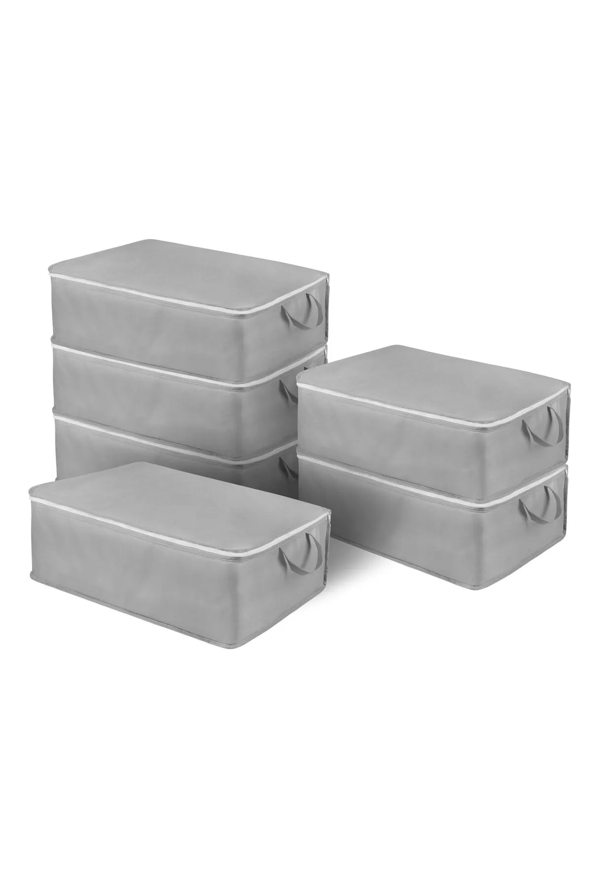 Formeya  Graues 6-teiliges Großbett - Mehrzweck-Aufbewahrung für unter den Lattenrost 64x45x22 cm