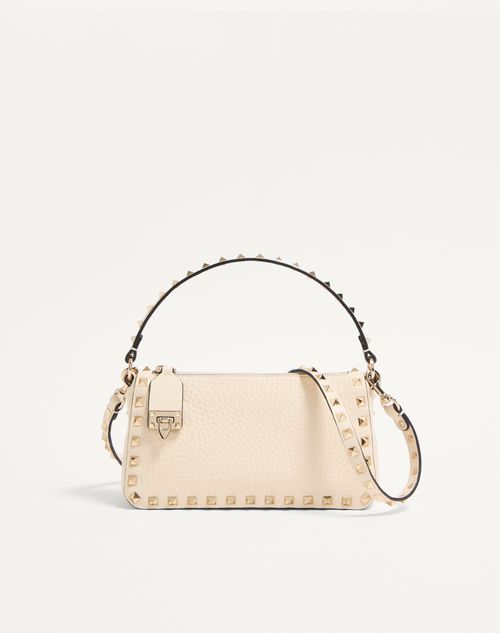 Bolsa de ombro pequena Rockstud em couro de bezerro granulado