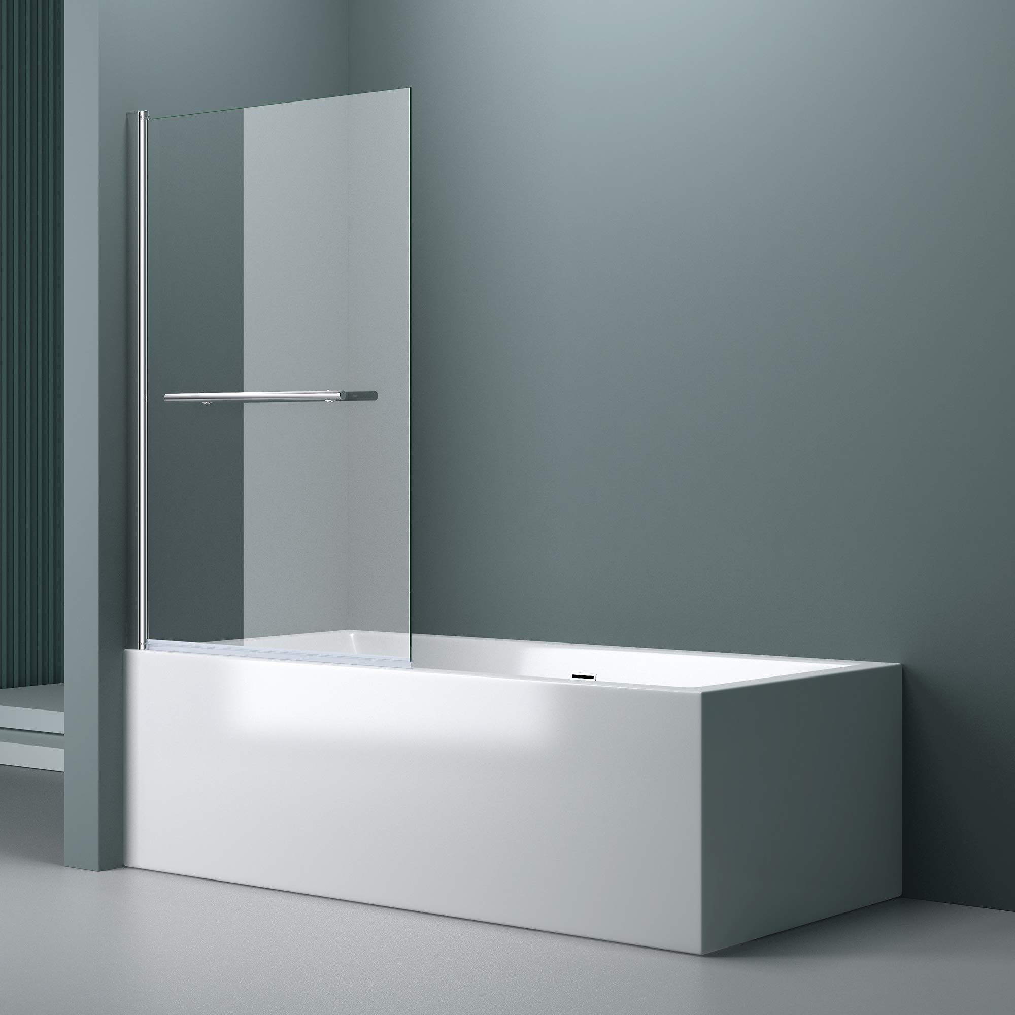 doporro Badewannenaufsatz Design Duschabtrennung Cortona1121 Badewannenaufsatz 6mm ESG-Sicherheitsglas inkl. Nanobeschichtung, Badewannenfaltwand, Einscheibensicherheitsglas