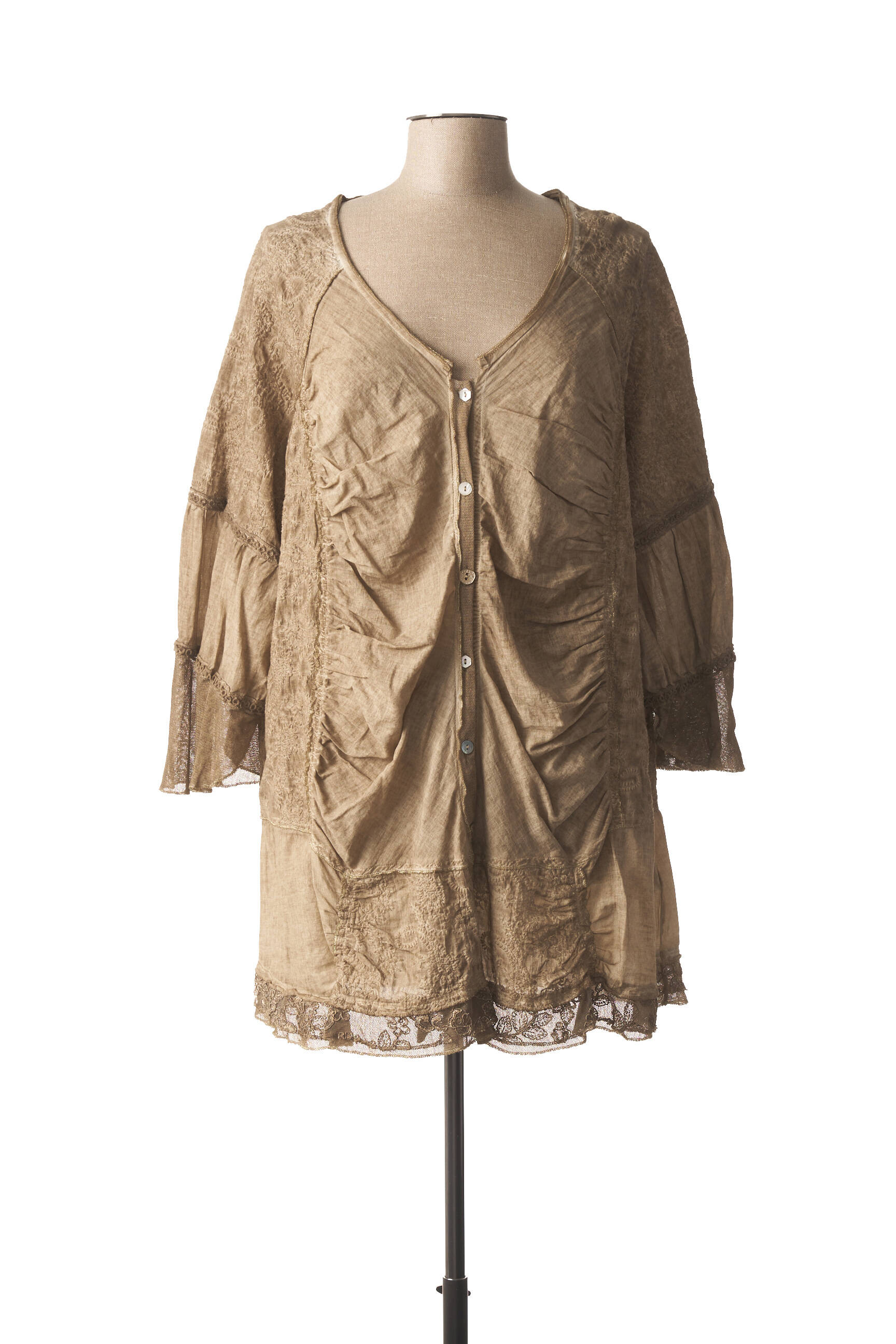 Fred Sabatier Tuniquemanchelongue Femme couleur beige
