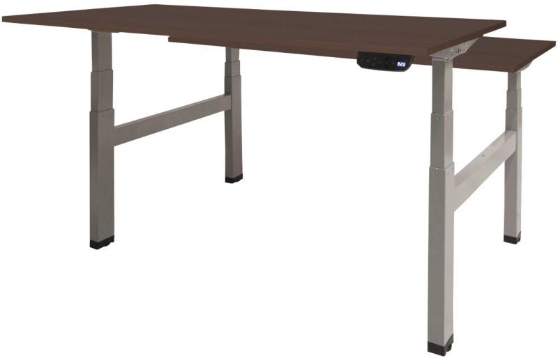 Schaffenburg Höhenverstellbar Sitz-Stehschreibtisch Rechteckig Eiche Holz Aluminium T-Fuß 1.600 x 800 x 645 mm