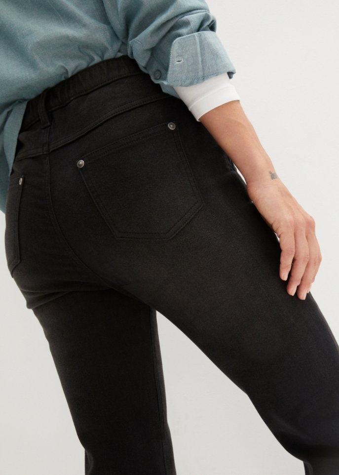 High-Waist-Stretch Thermojeans mit Fleece-Futter und streckenden Nähten