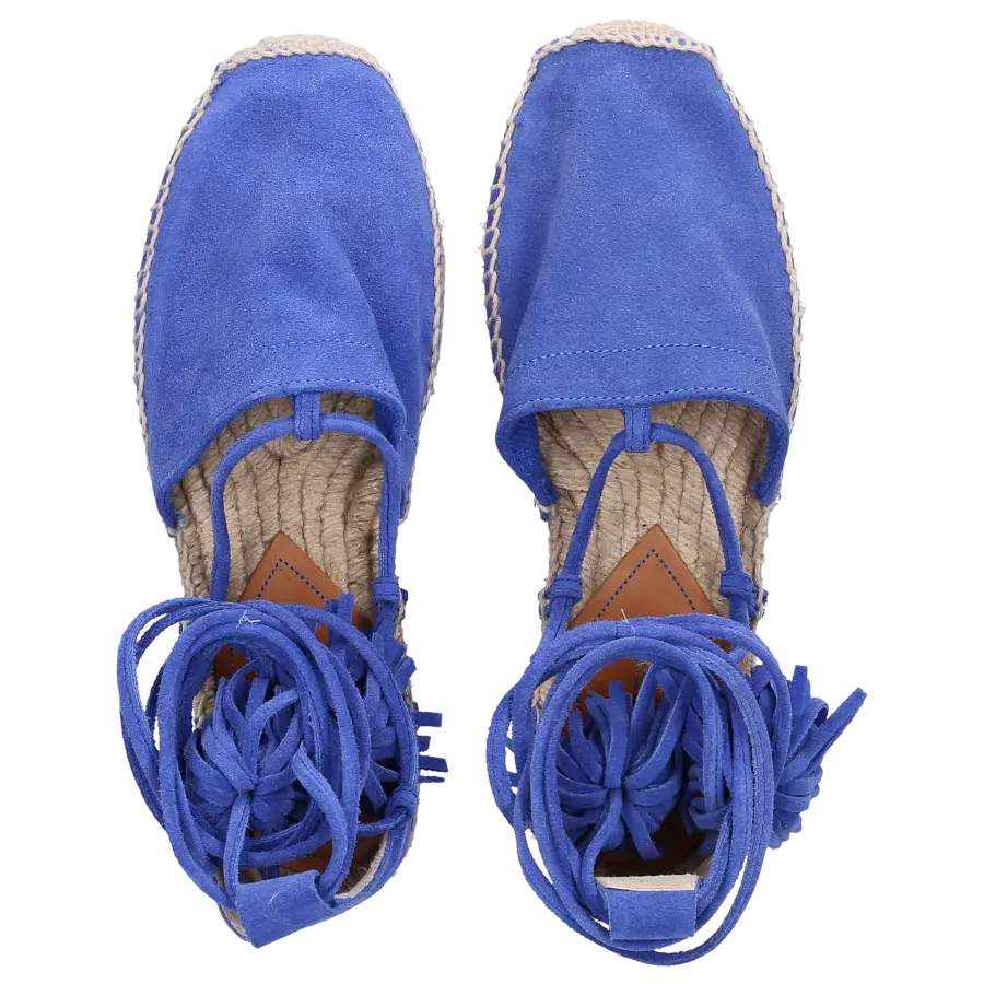 Dsquared2 - Espadrilles Sandalen FLAT Veloursleder blau Römerschnürung - blau