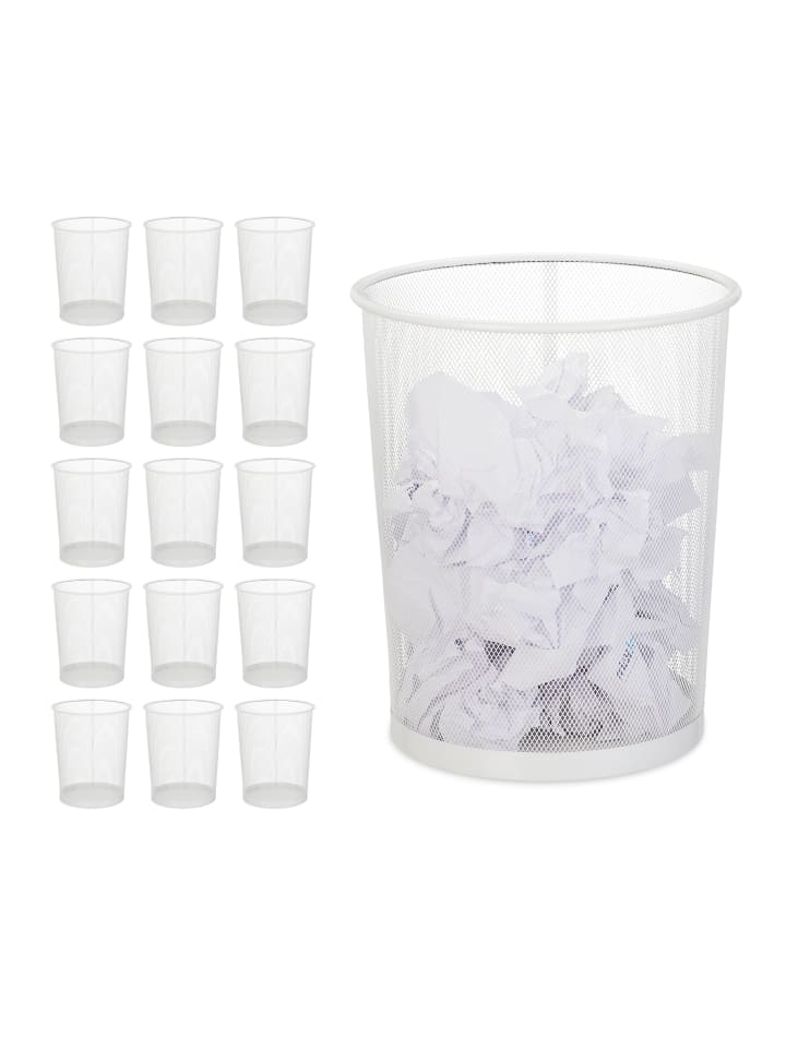 relaxdays 16x Papierkorb in Weiß günstig kaufen onesize