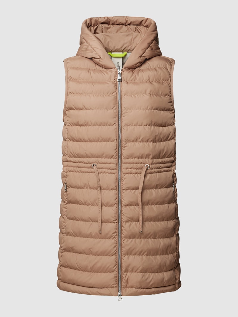 Steppweste mit Kapuze in camel