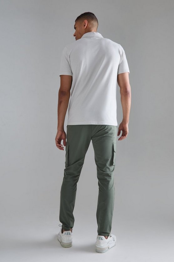 Slim-Fit Poloshirt mit Reißverschluss