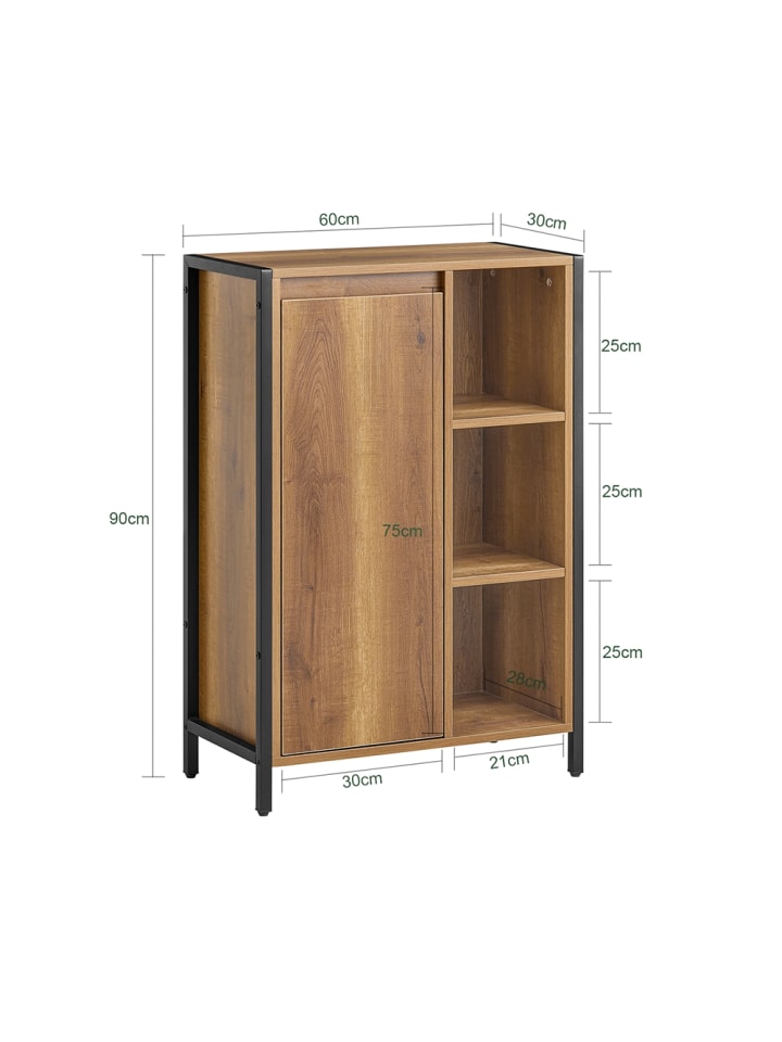 SoBuy Wäscheschrank in Braun - (B)60 x (H)90 x (T)30cm günstig kaufen onesize