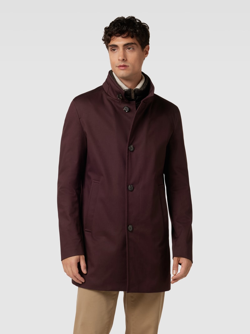 Mantel mit Stehkragen Modell 'Finlay' in bordeaux rot