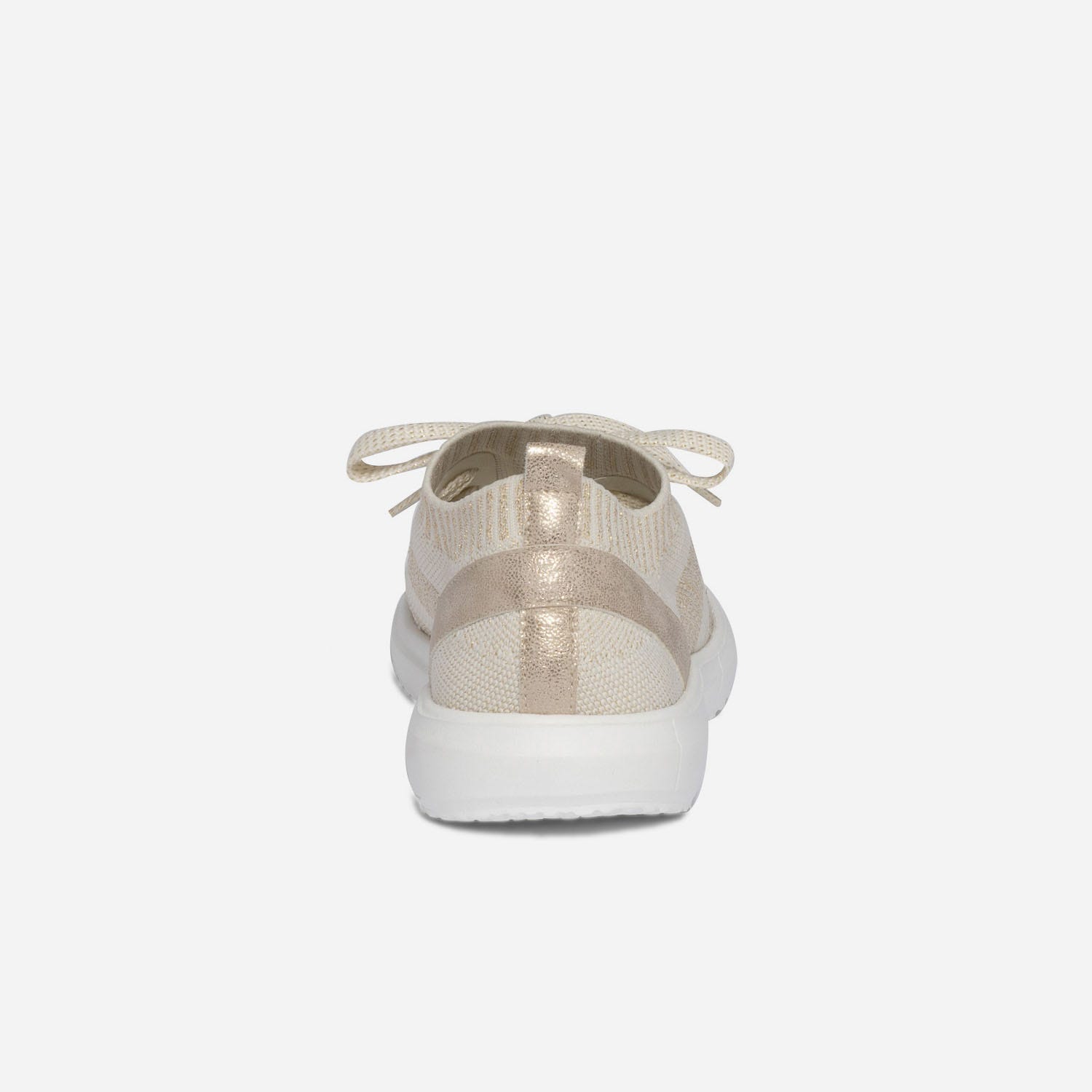 Tennis-chaussette beige et doré tricotée éco-conçue