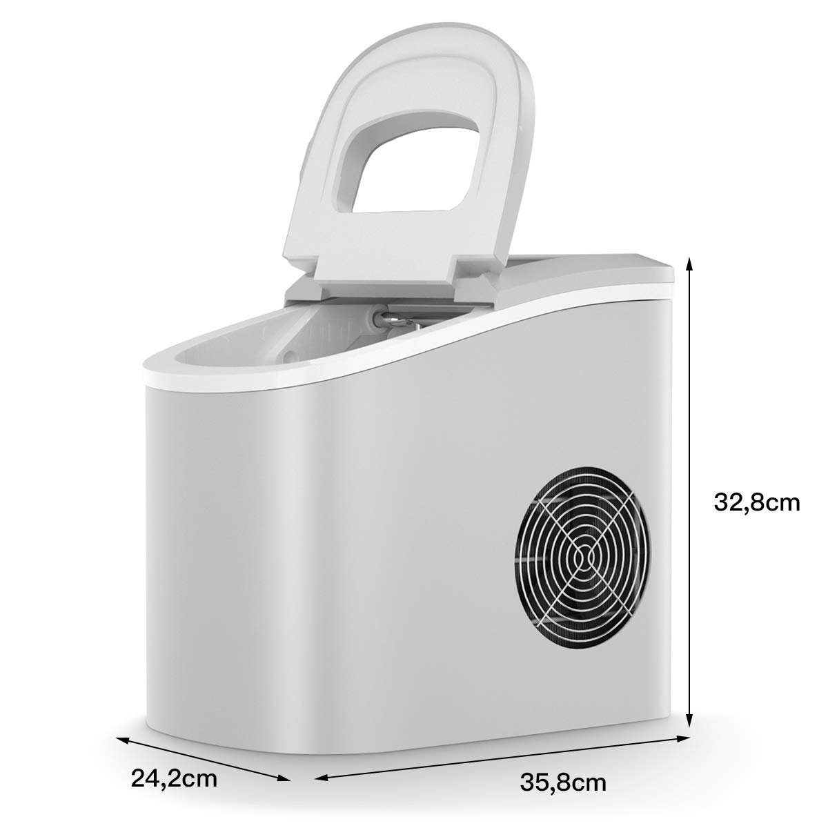 KOMFOTTEU Eiswürfelmaschine, 12kg in 24 Std, 24x36x33cm