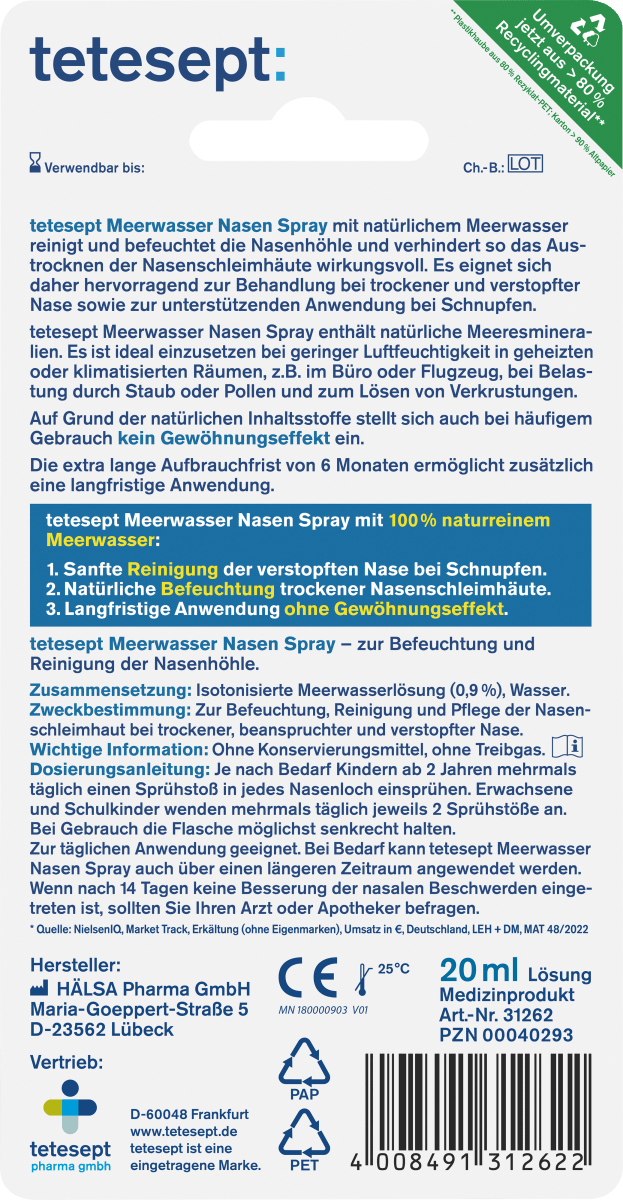 Meerwasser Nasenspray, 20 ml