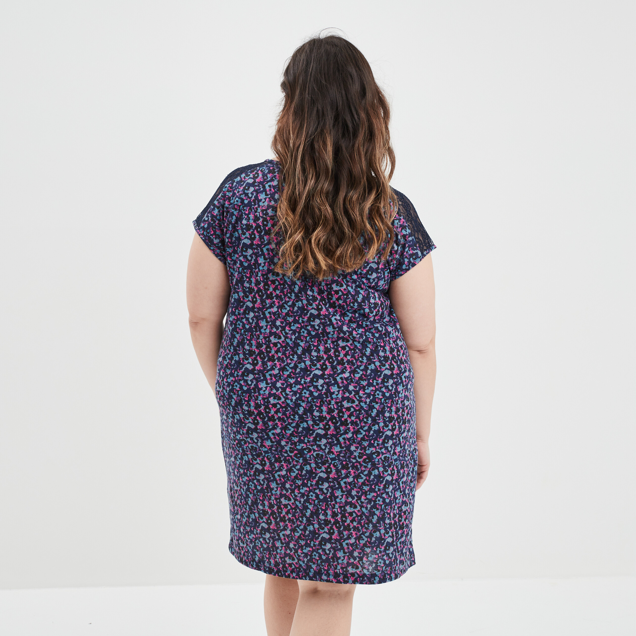 Chemise de nuit grande taille bleu femme grande taille | La Halle