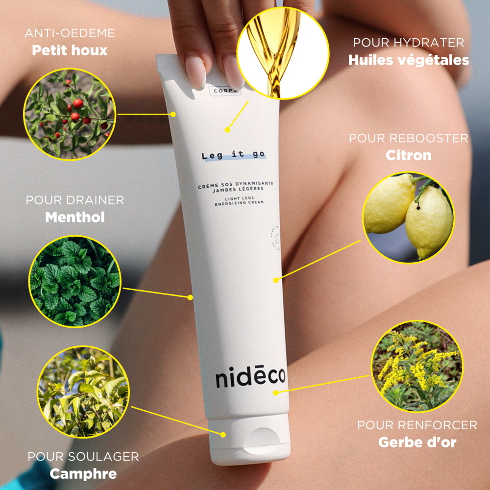 nidéco Leg it go Crème SOS dynamisante jambes lourdes