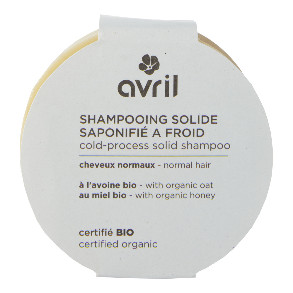 Avril Shampooing solide saponifié à froid Cheveux normaux 100g Shampooing
